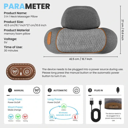 Fenbas™ 3-IN-1 Neck Massage Pillow